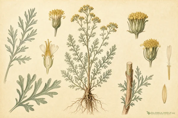 Botanische Illustration von Abrotanum (Eberraute) – Ausgangssubstanz der homöopathischen Globuli