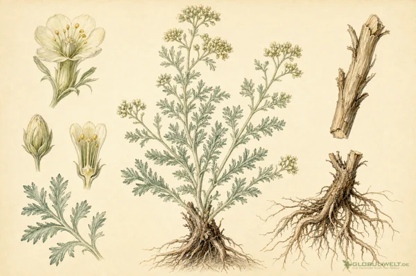Botanische Illustration von Ambra grisea (Ambra) – Ausgangssubstanz der homöopathischen Globuli