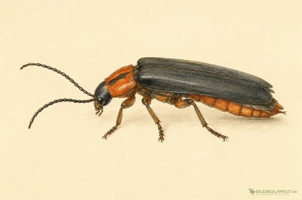 Naturhistorische Illustration von Cantharis (Spanische Fliege) – Ausgangssubstanz der homöopathischen Globuli
