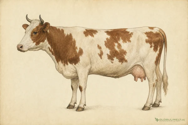 Naturhistorische Illustration von Lac defloratum (Entrahmte Kuhmilch) – Ausgangssubstanz der homöopathischen Globuli