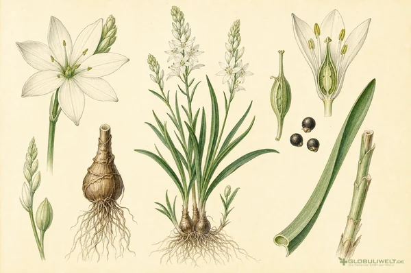 Botanische Illustration von Sabadilla (Sabadillsamen) – Ausgangssubstanz der homöopathischen Globuli
